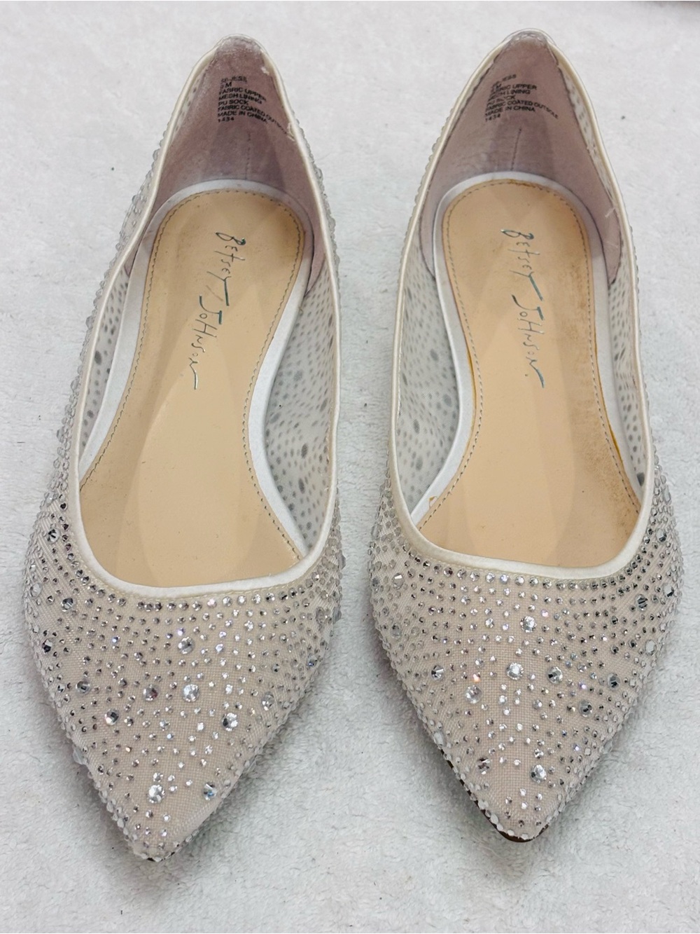 Betsey Johnson Women's Crystal  Embellished Flats - size 9M - box 21
